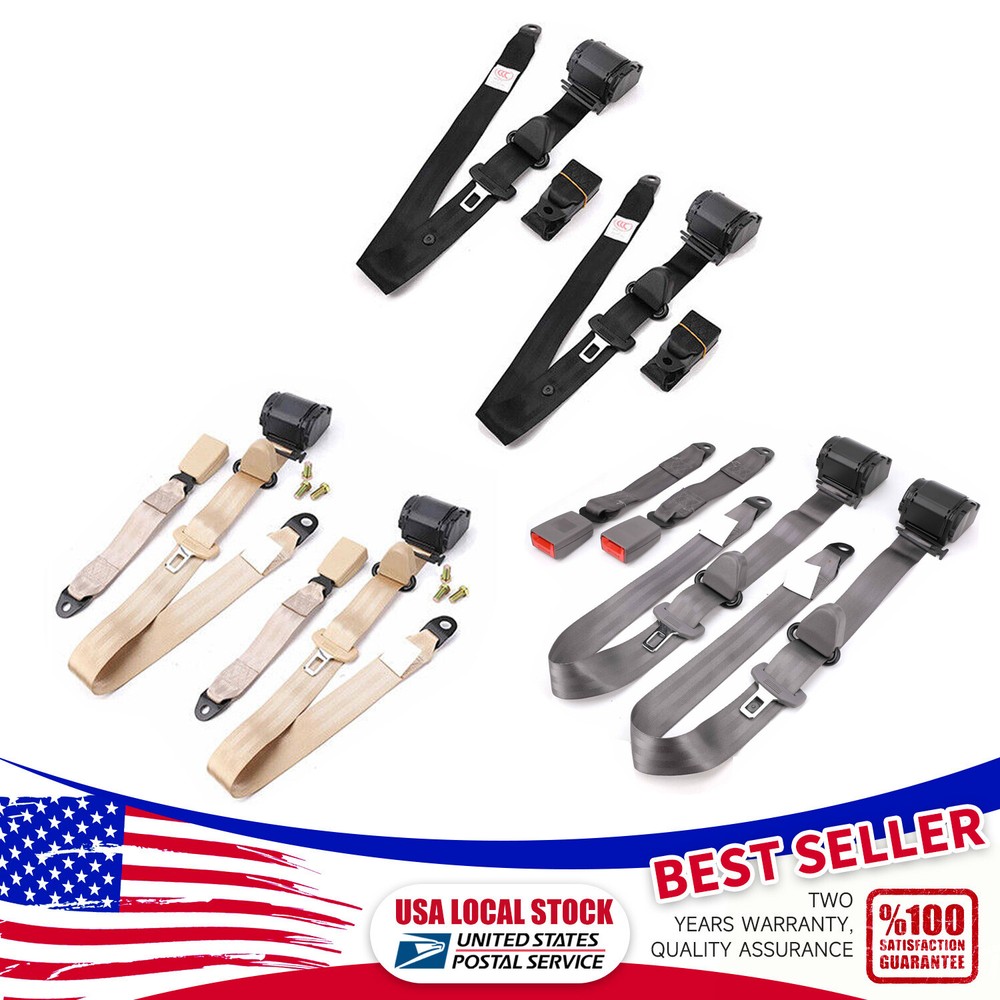 Retractable 3 Point Safety Seat Belt Straps Front Car Auto Vehicle Adjustable