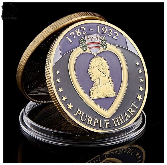 Purple Heart Challenge Coin with Case