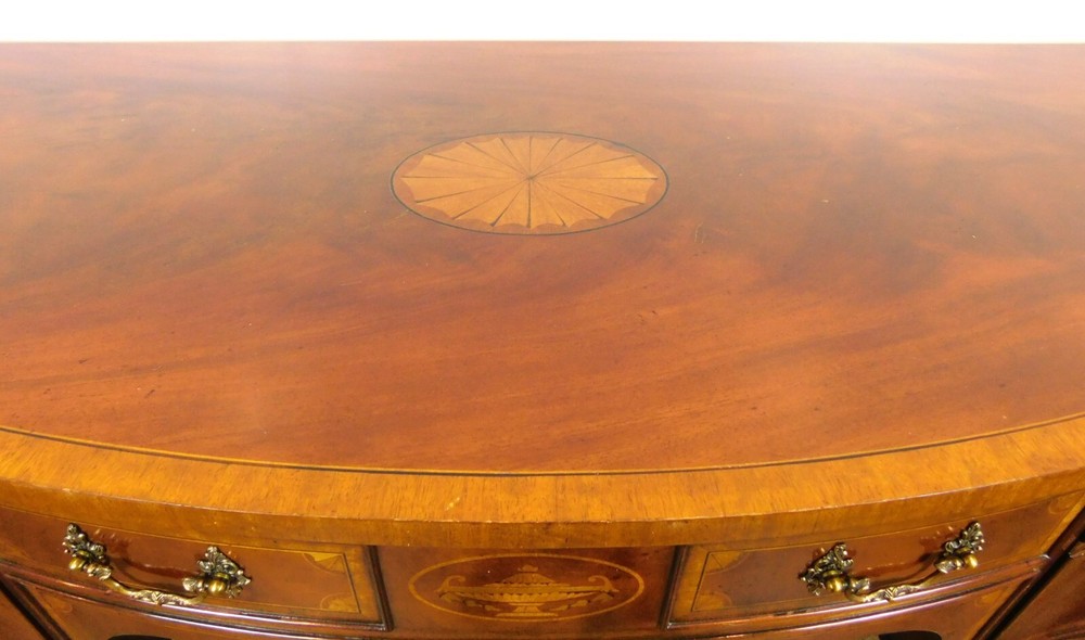 72" Lloyd Buxton Mahogany Serpentine Front Sideboard/Buffet Cabinet