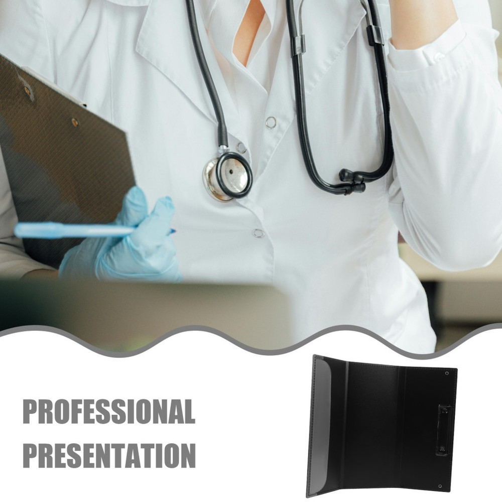 Nursing Binder Foldable Bedside Notes Clipboard Black Folding Clipboards