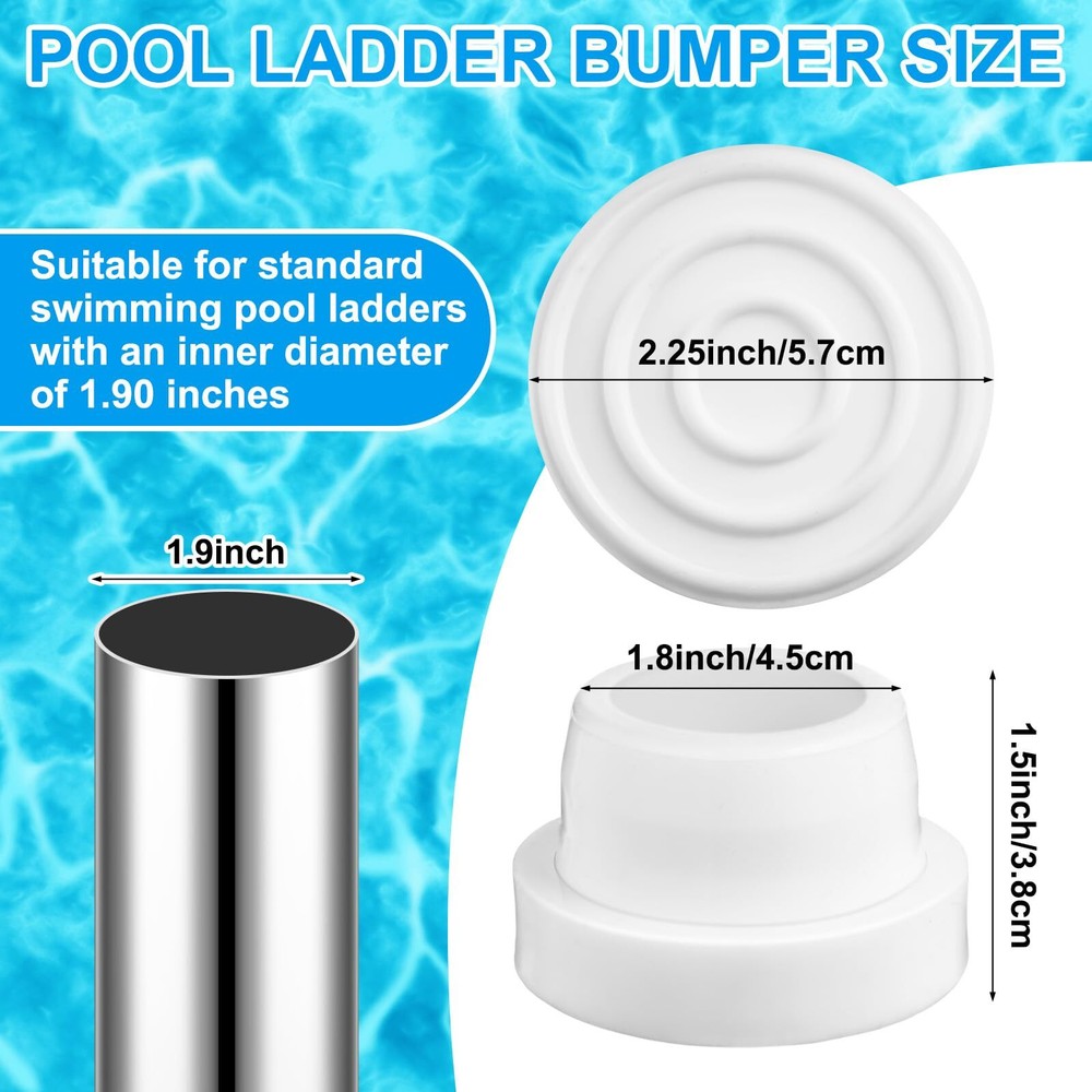 4 Pack Pool Ladder Bumpers for Inground Pool Inside Pool Ladder Silicone End ...