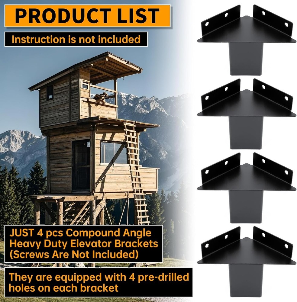 Outdoor 4 X 4 Compound Angle Platform Brackets for Deer Stand Hunting Blinds Sho