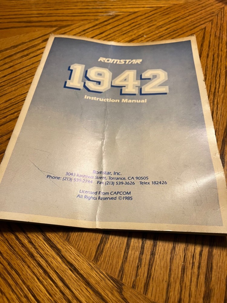 1942 Arcade Game Manual