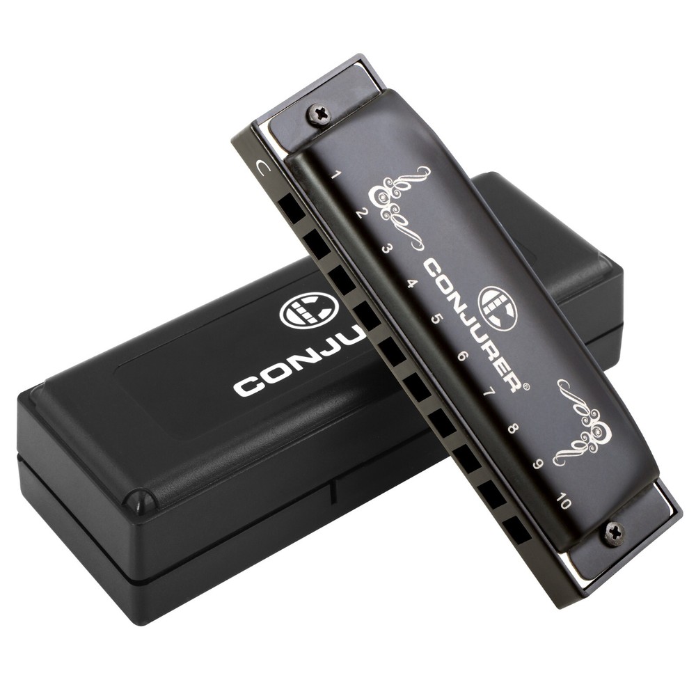 CONJURER Blues Harmonica C Key Professional 10 Hole Diatonic Harmonica Beginner