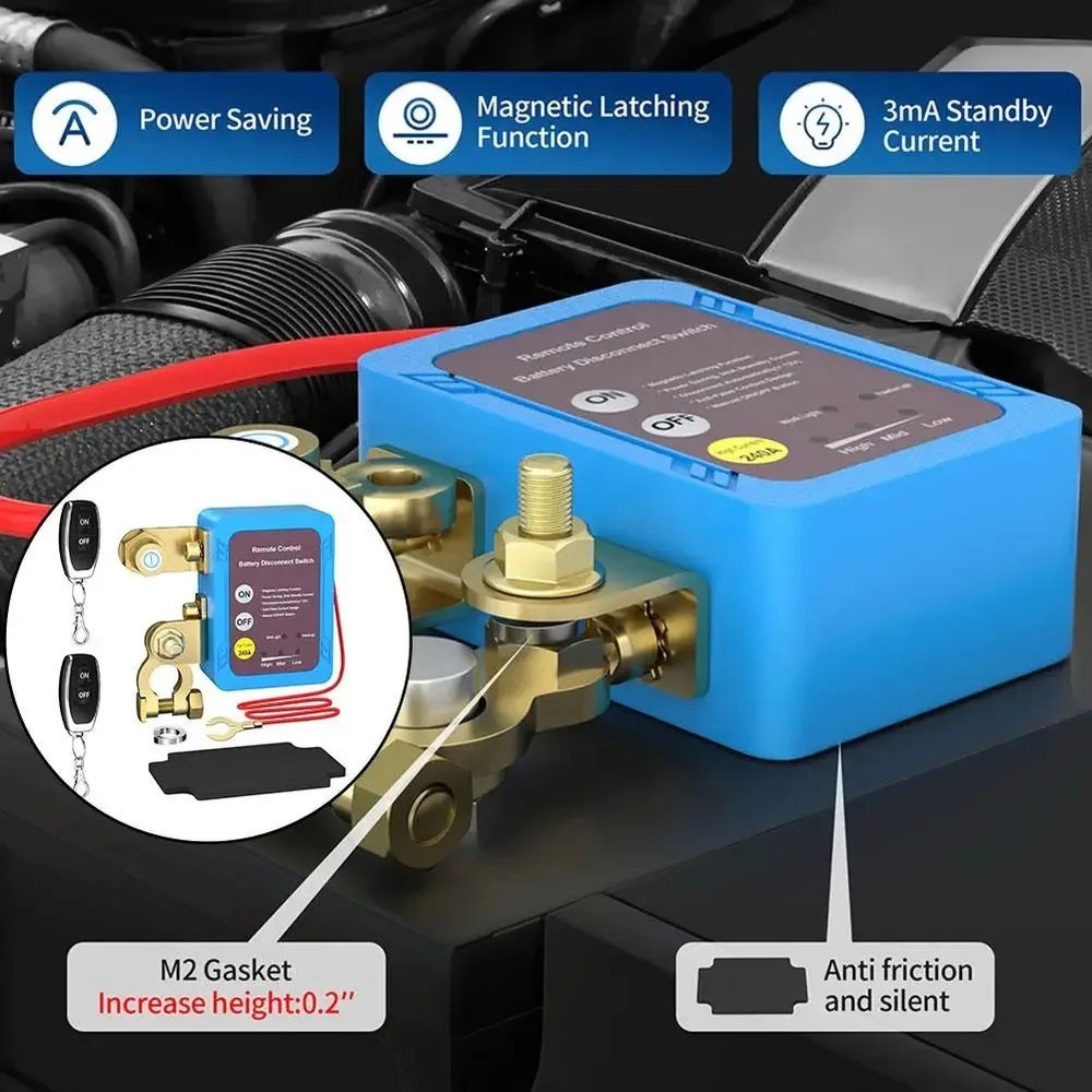 12V Car Remote Battery Disconnect Smart Voltage Kill Switch Automatic Power Off