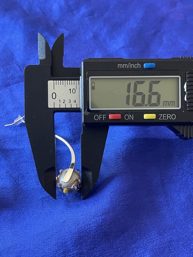 Sterling Silver Murano wedding Cake Glass Dangle Earring