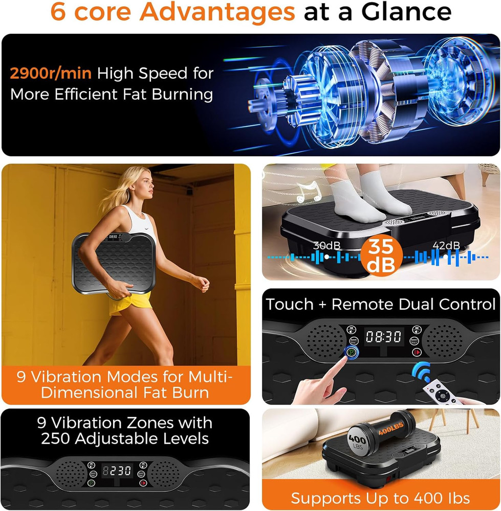 Vibration Plate Exercise Machine,Vibrating Platform for Lymphatic Drainage
