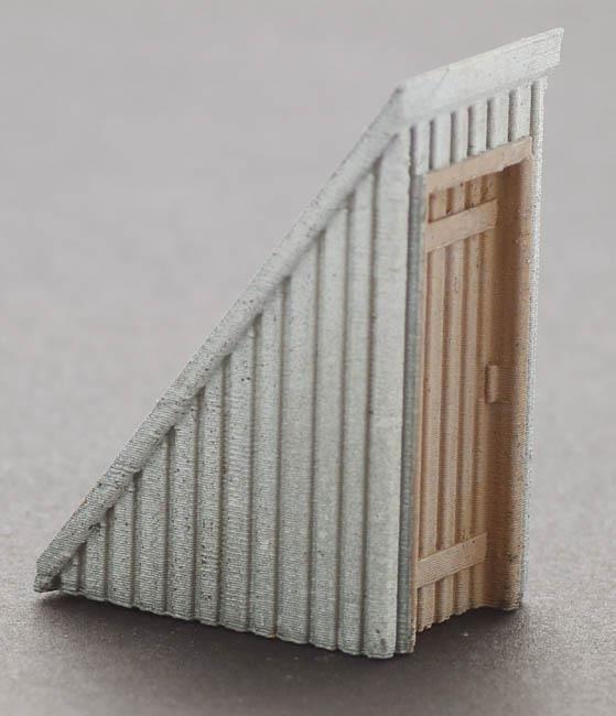 Rooftop Stair Exit, SLOPED style rooftop access, O scale Painted