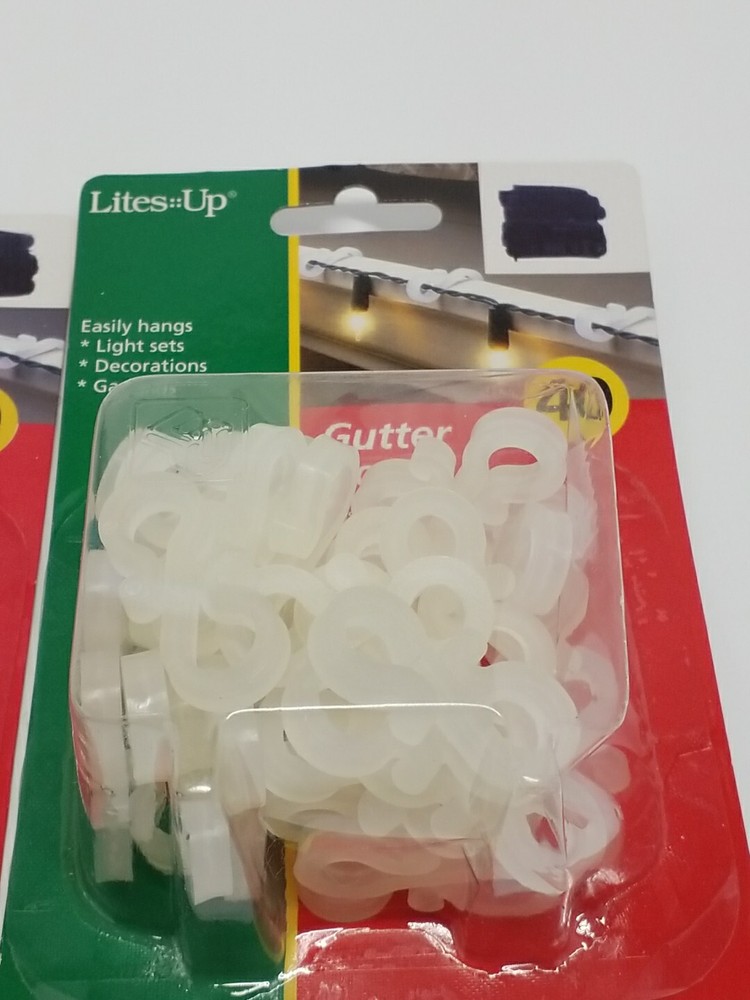 Lites Up Gutter Hooks Christmas String Lights 40 Pack Vintage