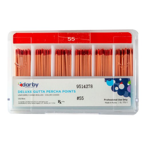 Deluxe Gutta Percha Points #55, Compartments, 120/Box
