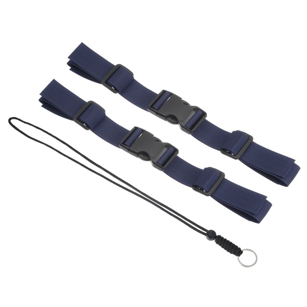 2 Pcs Backpack Chest Strap Set Strap with Anti-lost Lanyard Deep Blue