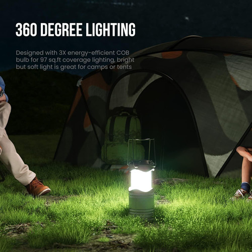 Lichamp LED Camping Lantern, 4 Pack Battery Powered Flashlight for Dark Gray
