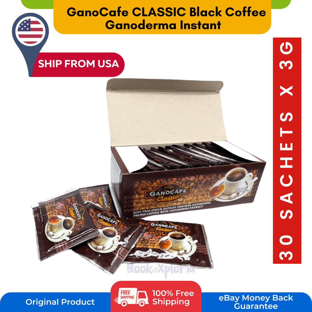 Gano Excel GanoCafe Classic Ganoderma Instant Coffee 30 Sachets FREE SHIPPING