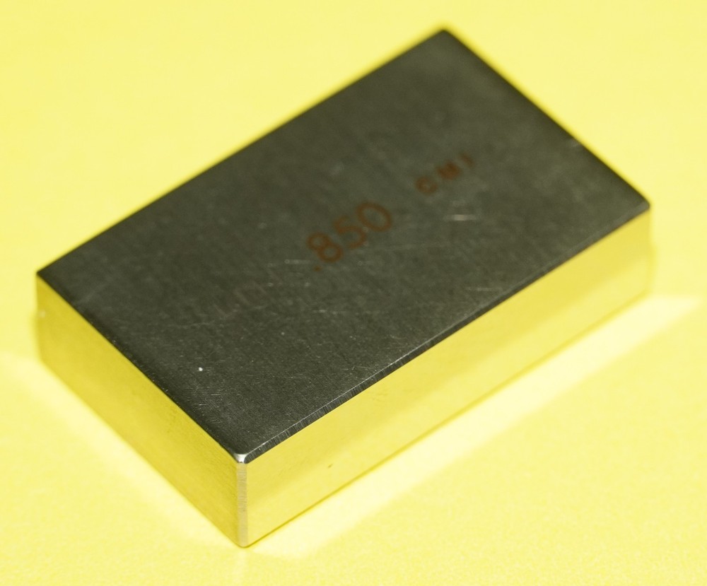 CMI .850" Rectangular Steel Gage Block – Excellent – Serial Numbered