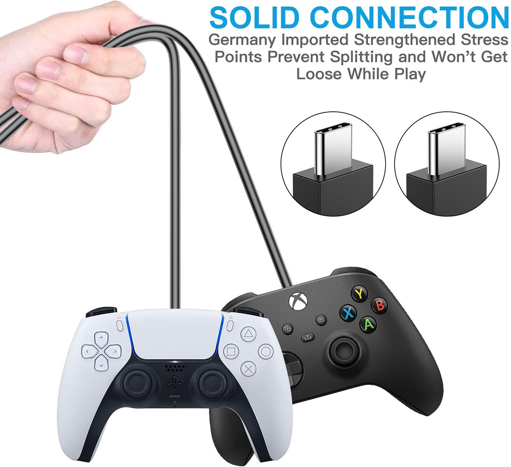 PS5 Controller Charger – 2 Pack 5FT OEM Original 3A Fast Charging Cable USB C to