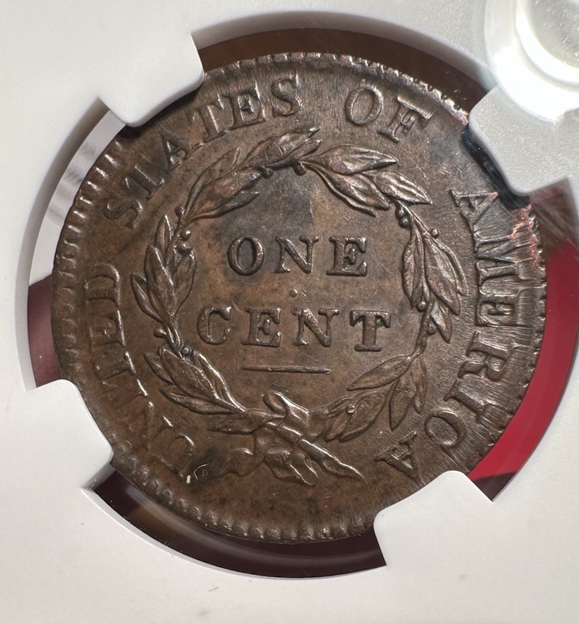 1817 Coronet Head Large Cent AU Details NGC