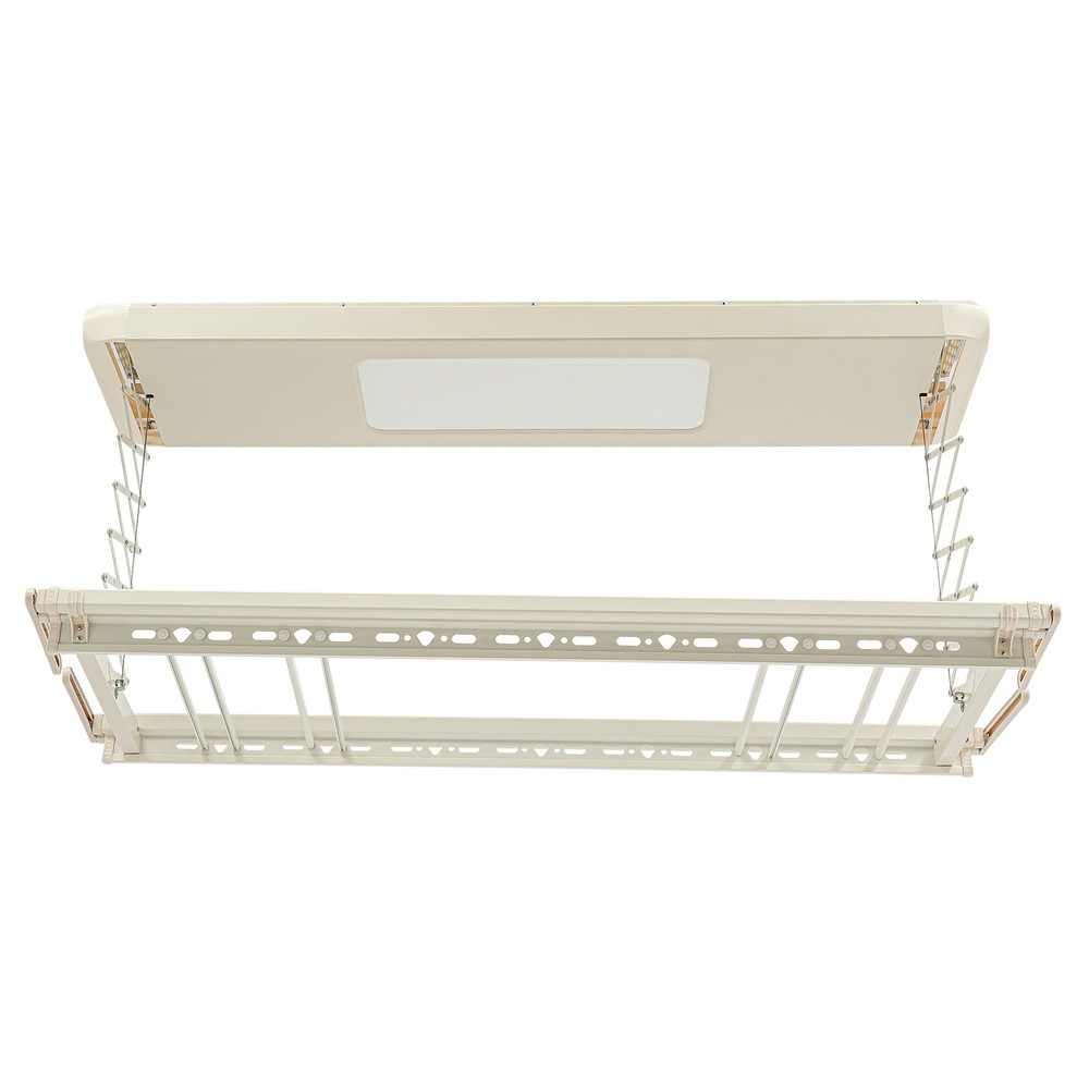 Ceiling-mounted Clothesline, Resealable Vertical Drying Rack W/ Light 8 Rods