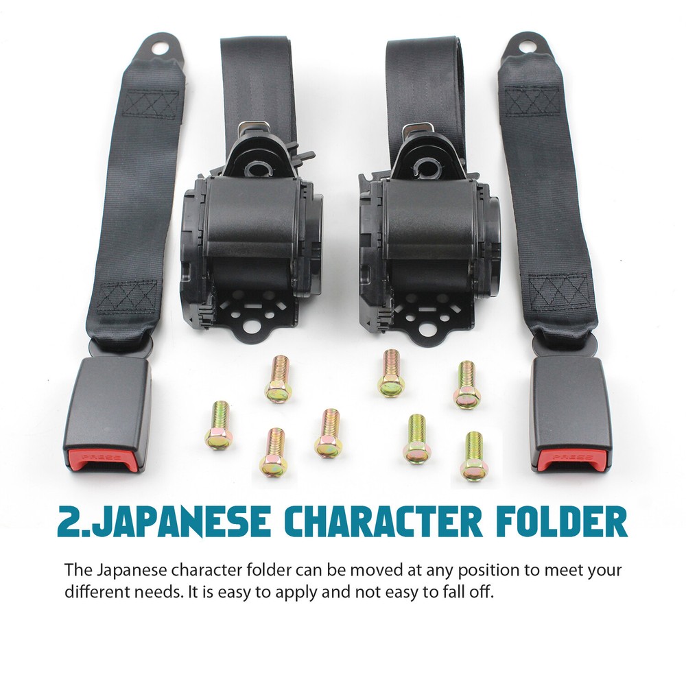 For Toyota Highlander Retractable & Adjustable 3 Point Seat belt Gray Replace