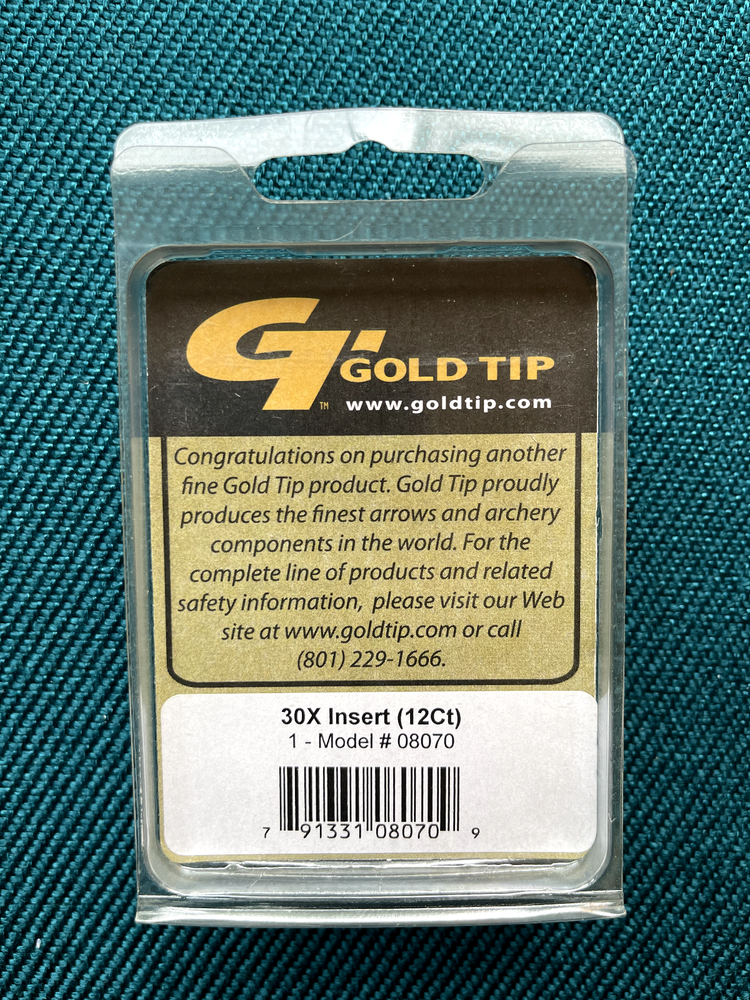NOS Gold Tip: 30X Insert 12ct