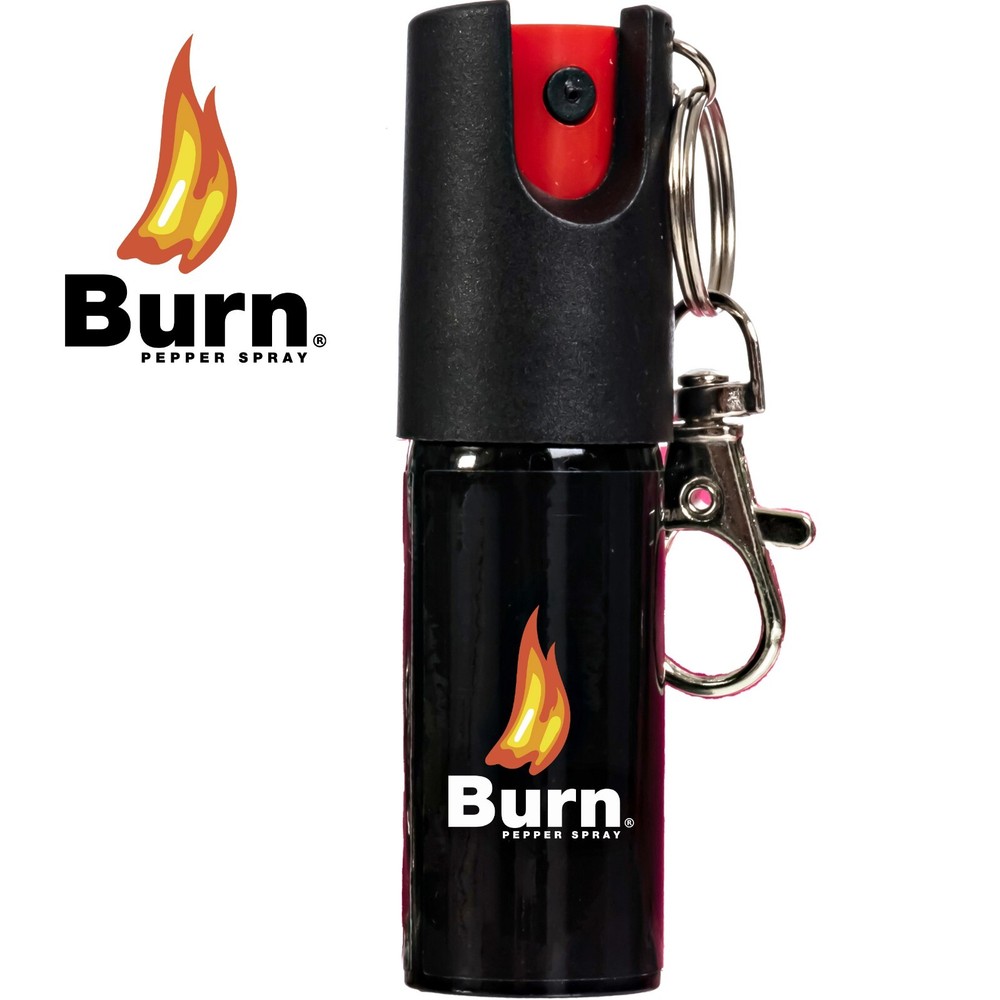 BURN Pepper Spray 1/2oz Self Defense Security Protection Keychain Clip