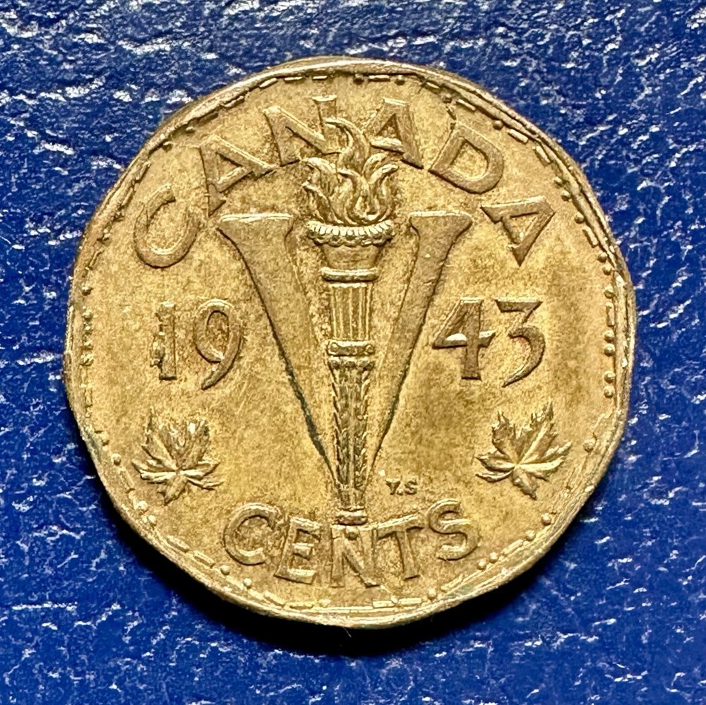 Beautiful 1943 Canda 5 Cent KM 40