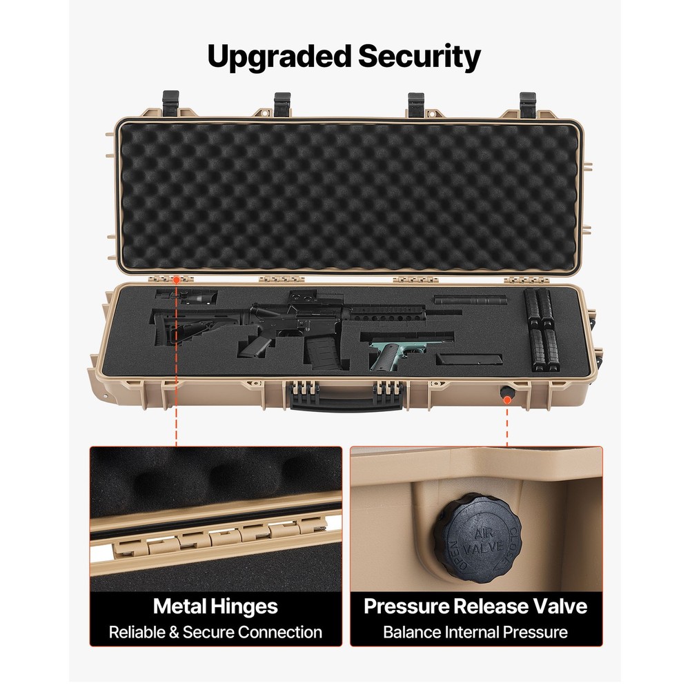Uimoso Durable Rifle Case with Waterproof Design and Customizable Foam Inserts