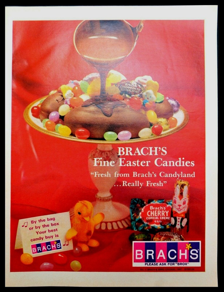 1967 BRACHS FINE EASTER CANDIES CANDY Cherry Cordial Creme Egg