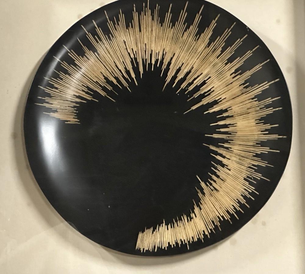 Very Large Glazed Unusual Ceramic Plate Abstract Art Work