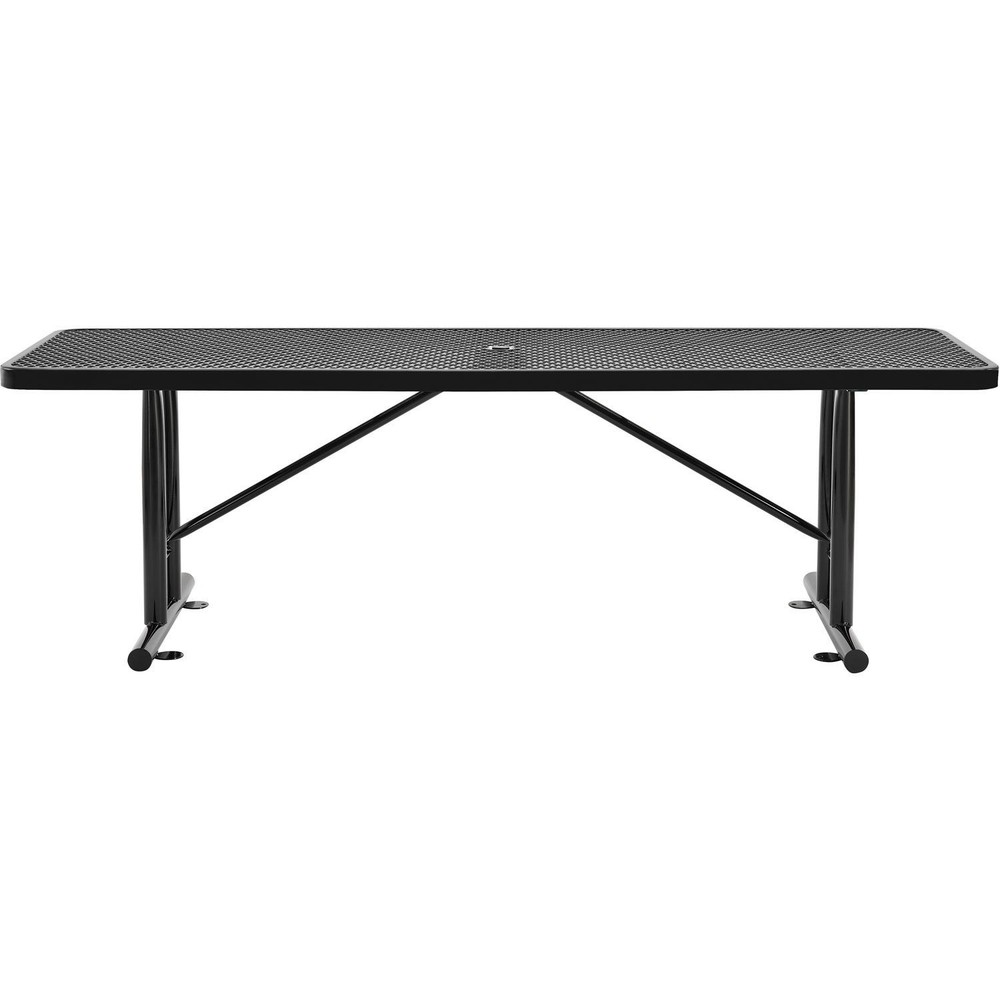 8' Rectangular Expanded Metal Outdoor Table Black