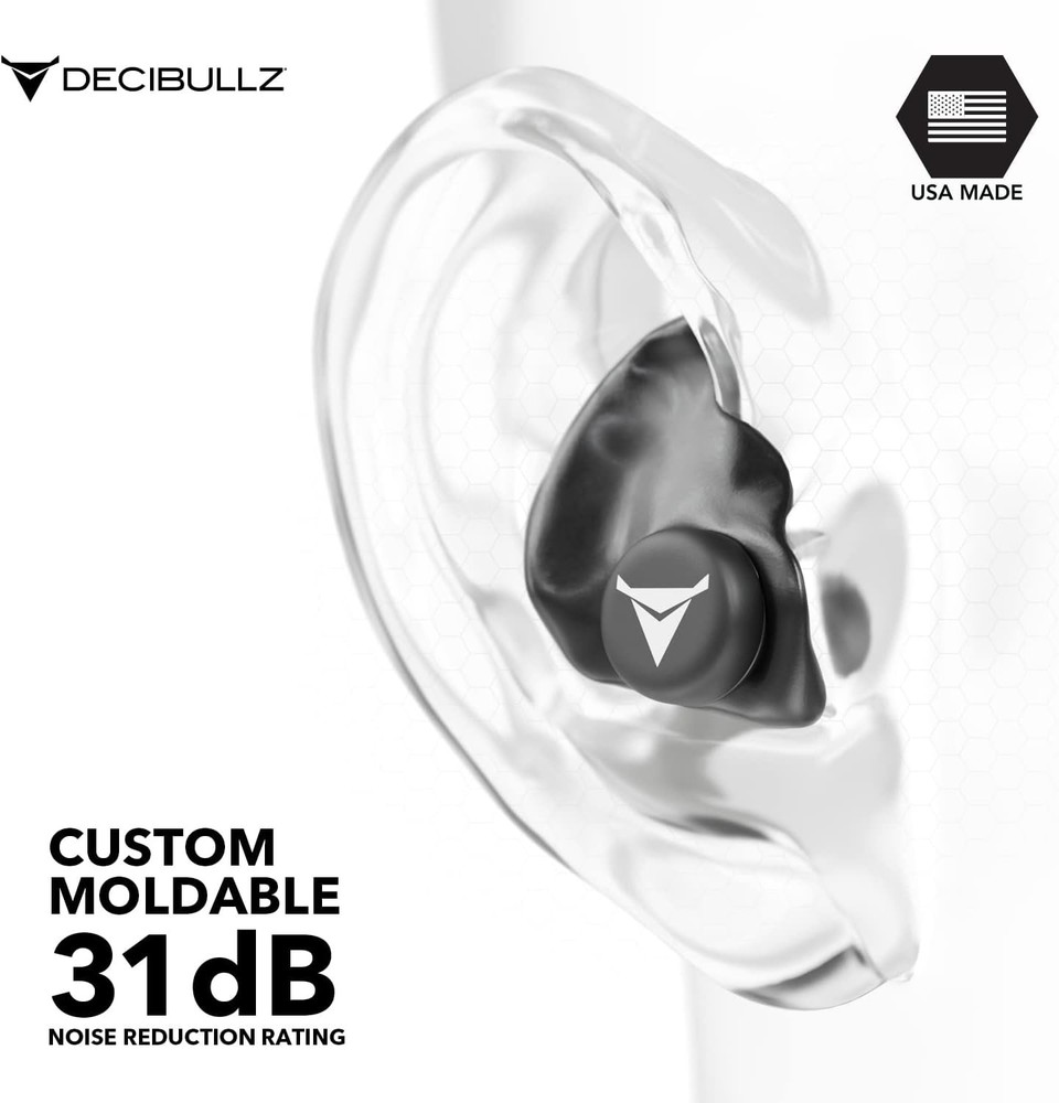 Custom Molded Earplugs with 31dB NRR - Comfortable, Reusable Hearing Protection