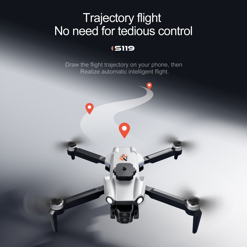 S119 Drone Brushless Foldable Obstacle Avoidance Drone FPV With 2 Battery | NE