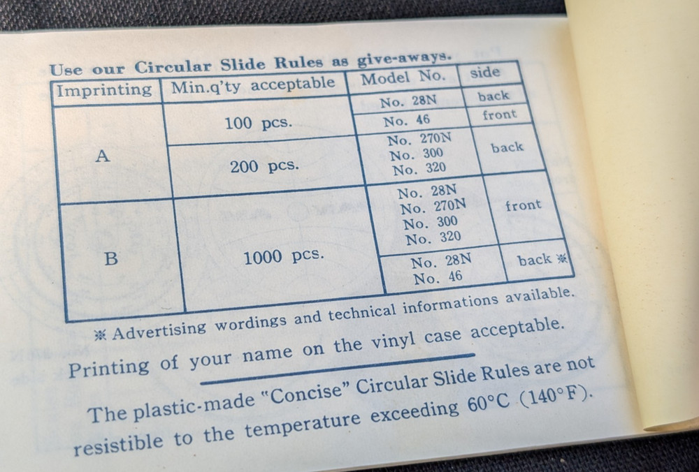 LINDBERG DIV. SOLA BASIC IND. CONCISE CIRCULAR SLIDE RULE CONVERSION TABLES VTG