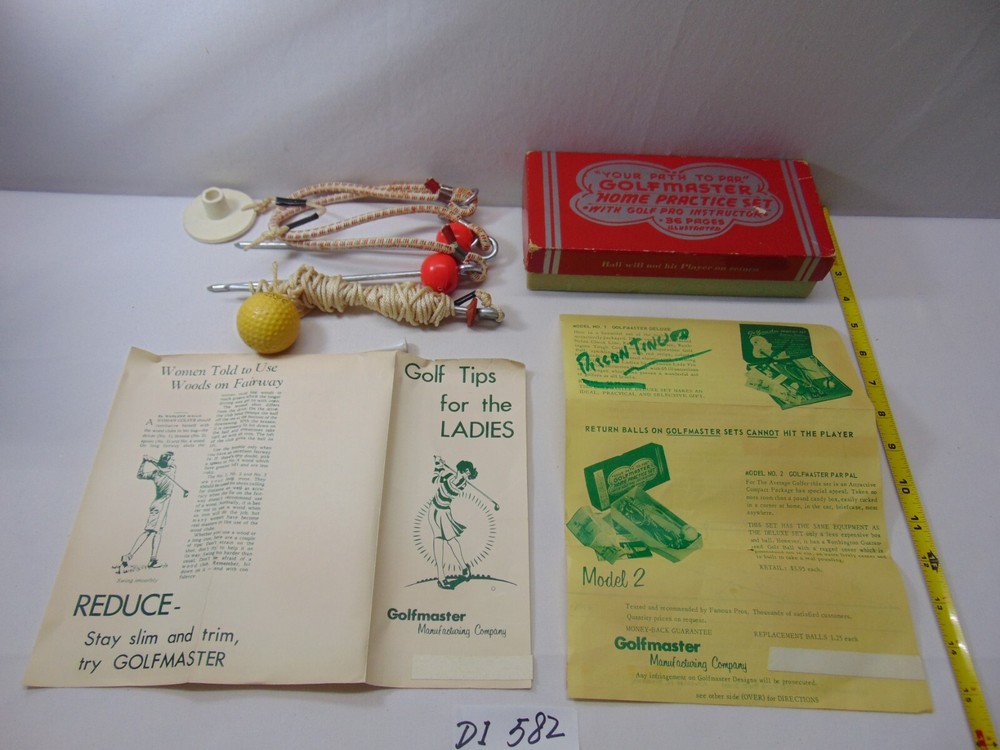 Vintage Golf Master Home Practice Set Pro Instructor Golfmaster Old