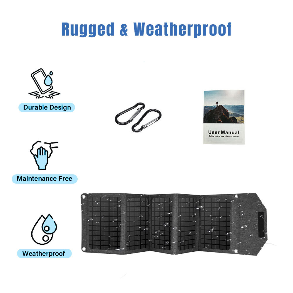 150W Portable Solar Panel Foldable Mono Solar Panel Charger for RV Camp Boat