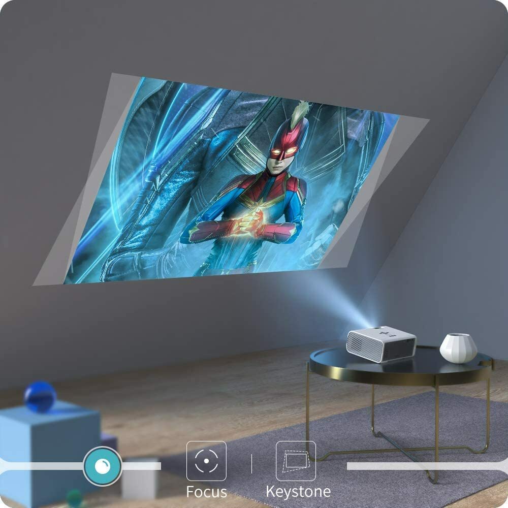Mini Projector with 1080P Supported, Portable Projector with iOS/Android Connect