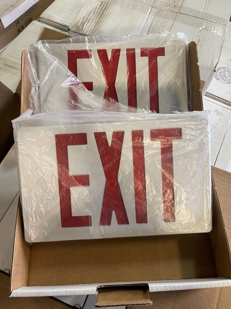 6 Pack - Navilite NXPB3RWH Exit Light, 120/277 Volt, LED, Universal Mount, NIB