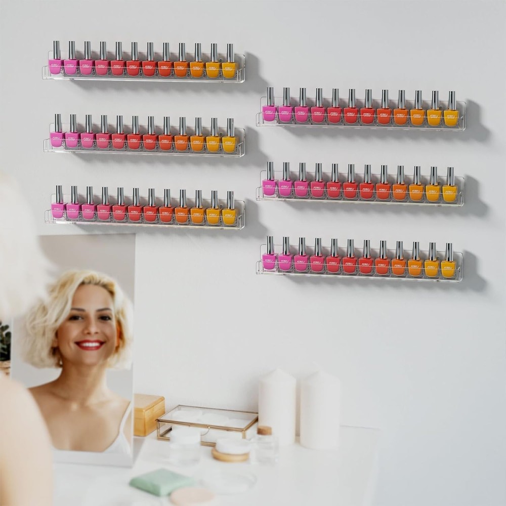 Modern Nail Polish Display Rack for 66-90 Bottles