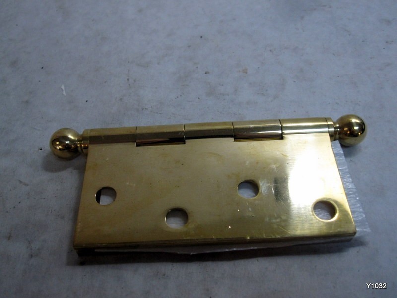 4" x 4" Solid Brass Hinge With Ball Tips