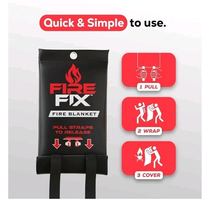 Emergency Fire Blanket for Home & Kitchen 1-Pack + Mount Fire. B3