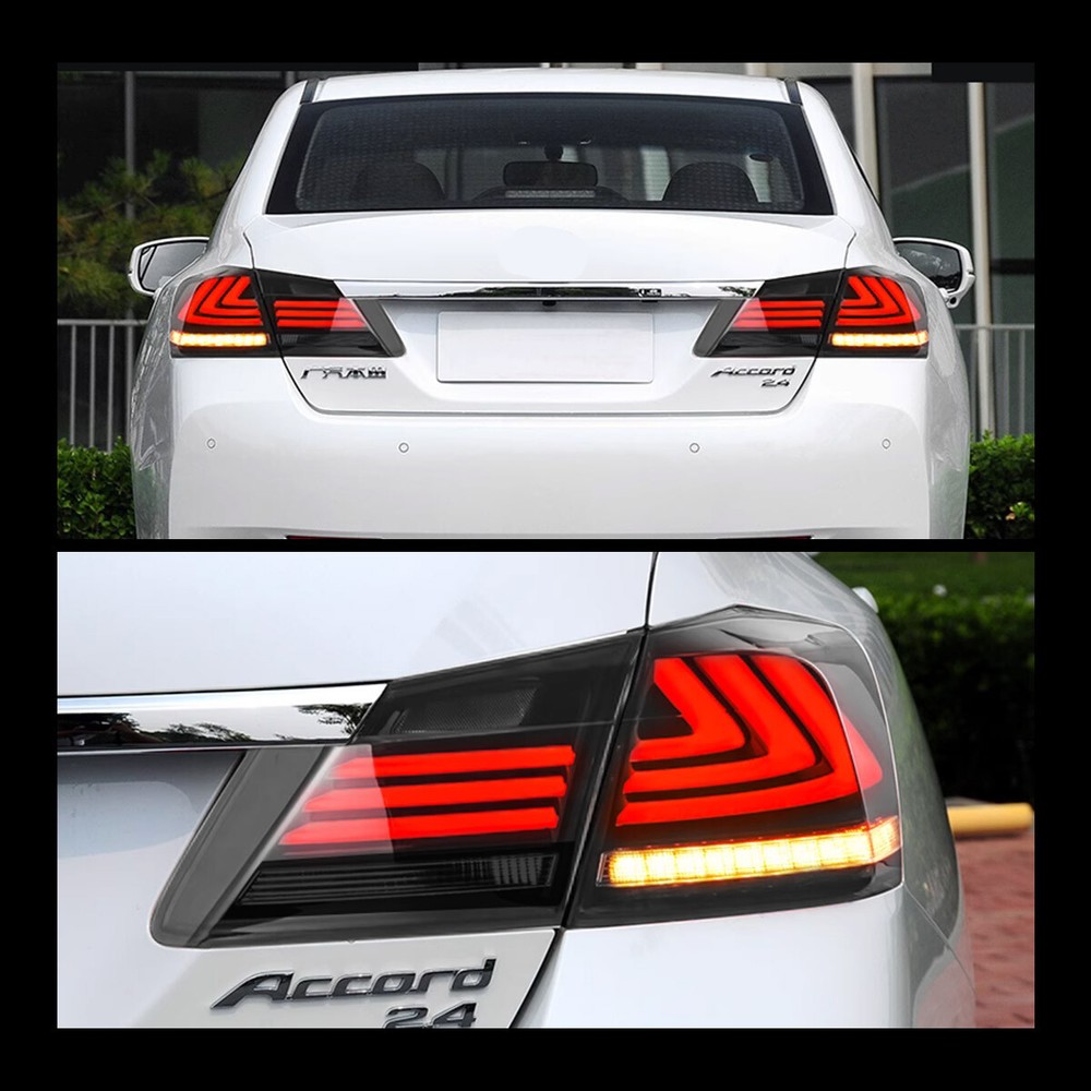 LED Tail light Fit 2013-2017 Honda Accord w/Sequential Turn sig SMOKED Assembly