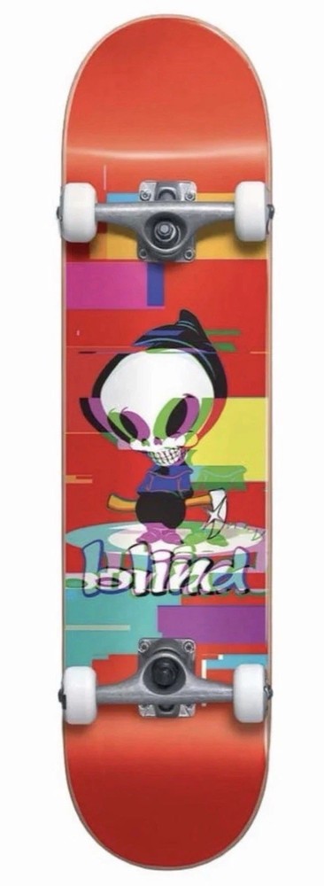 Blind Skateboard Red Glitch OG Reaper 7.75 Deck Custom Complete Deck Old School