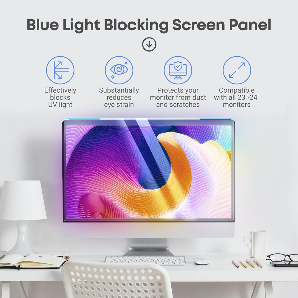 Universal Blue Light Blocking Screen Protector Panel for 23, 23.6, 23.8, 24 inch