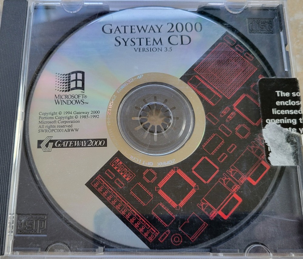 Vintage - Gateway 2000 System CD for Microsoft Windows, Version 3.5