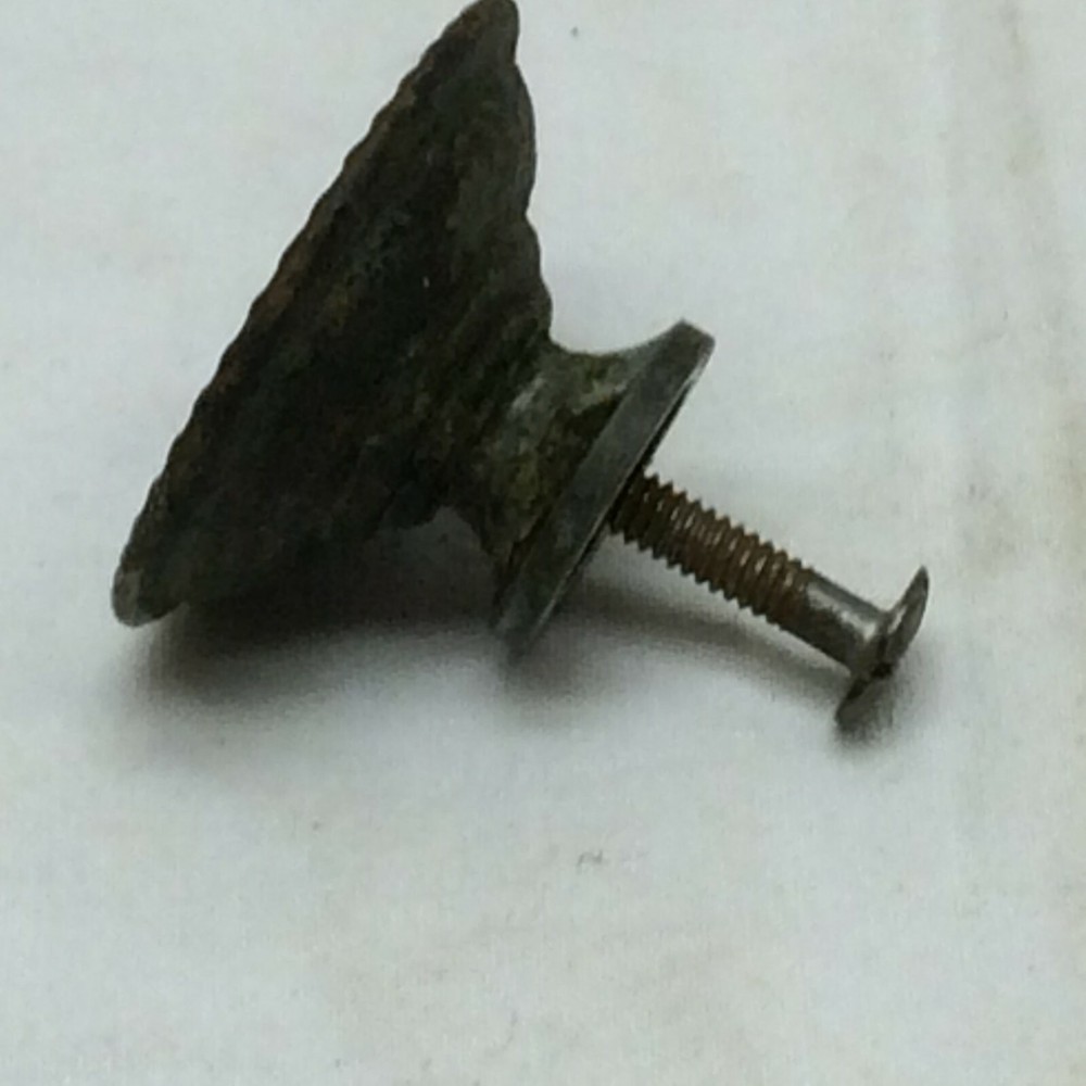 Vintage Drawer Knob Pressed Tin Ship