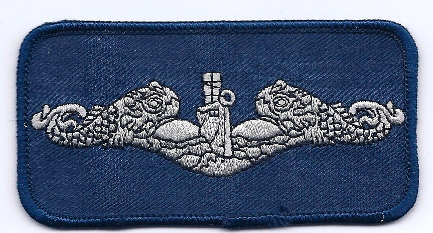 Silver Dolphins - 4 inch rectangle - Navy Background - EonT BCP c6956