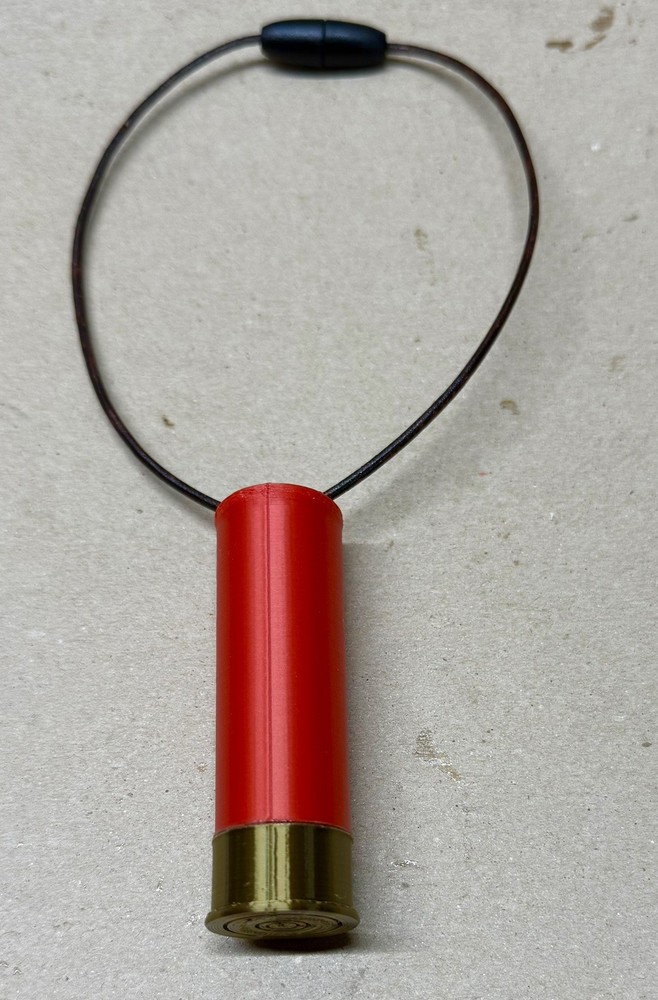 3D Printed 12ga Shotgun Shell Mirror Hanger. Scan From Real Shell *RED*