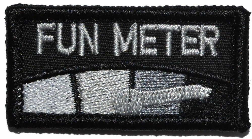 Fun Meter 1x2 Military//Police Funny Patch Hook Backing