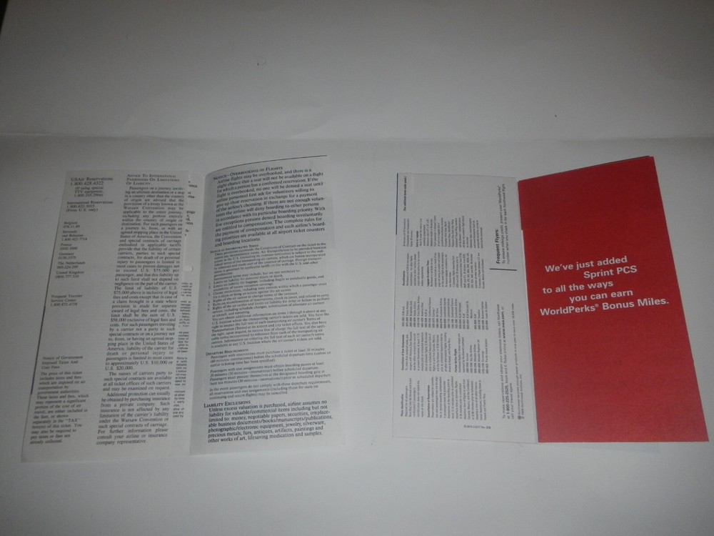 Nothwest and USAir Airline ticket holders