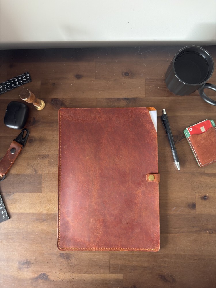 Handmade Leather Document Holder – Personalized Folder