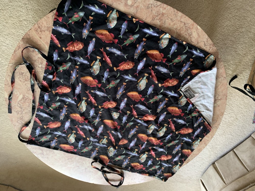 Chef Works Tie Around Fish Print Apron